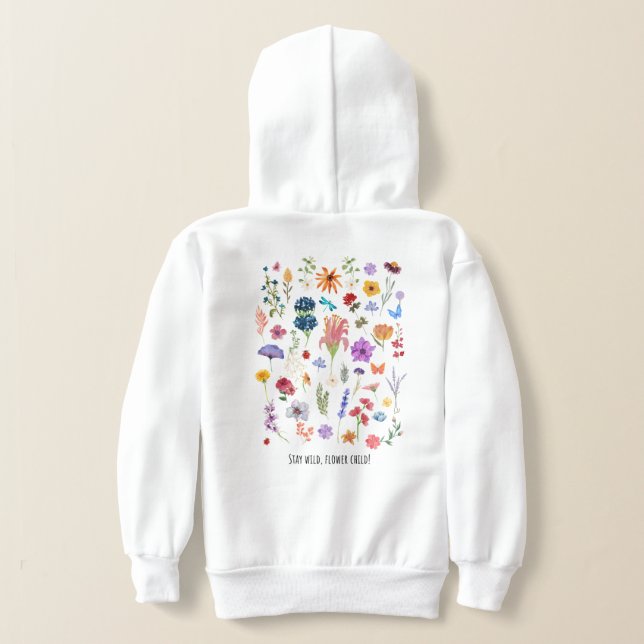 stay wild flower child hoodie (Laydown Back)