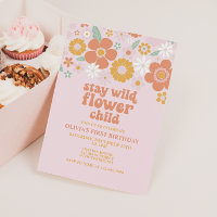 Stay Wild Flower Child Retro Floral birthday