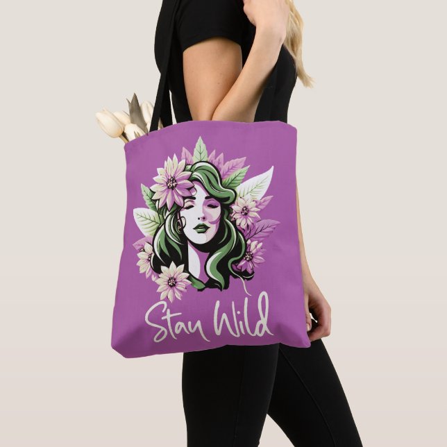 Stay Wild Flower Child  Tote Bag (Close Up)