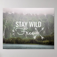Stay Wild & Free - Waterfalls in Alaska | Poster