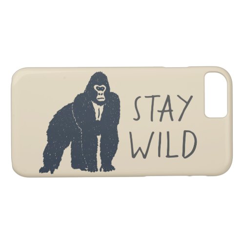 Stay Wild Gorilla Silhouette iPhone 87 Case