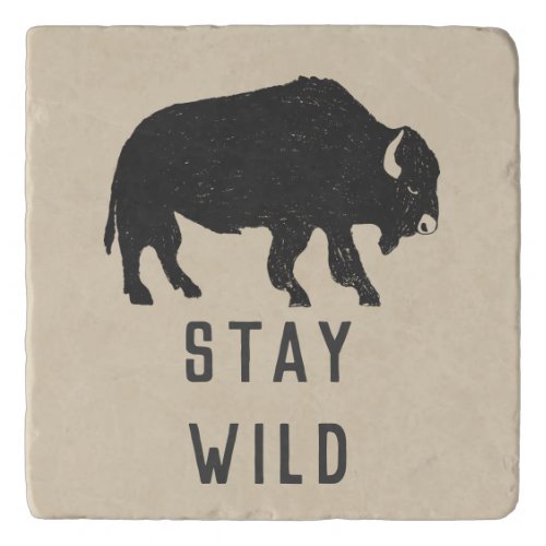 Stay Wild Hipster Buffalo Silhouette Trivet