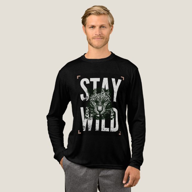 Stay Wild Leopard Face T-Shirt Design Tri-Blend Shirt (Full Front)