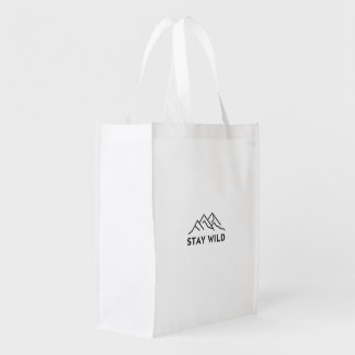 Stay Wild Minimalist Mountain Eco Tote Bag