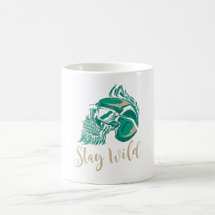 Stay Wild Modern Bearded Skull Coffee Mug
