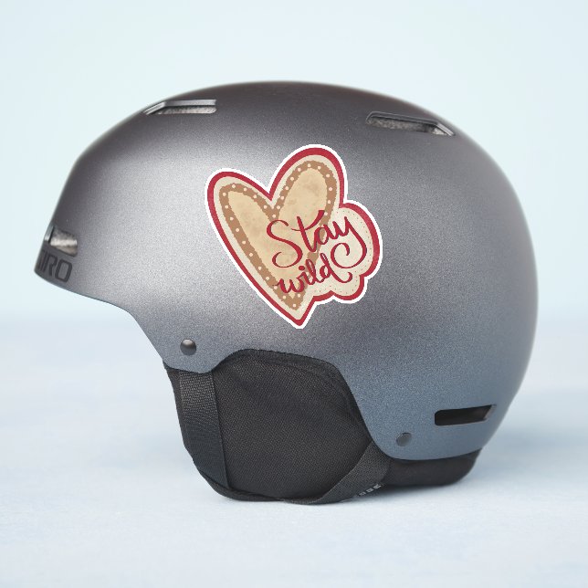 Stay Wild Modern Heart Inspirational Inspirivity Sticker (Helmet Side)