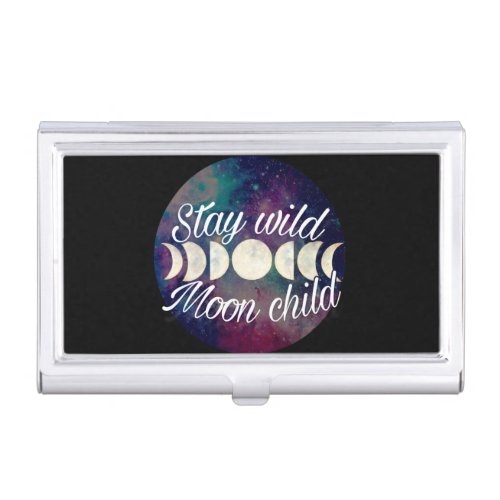Stay Wild Moon Child badge product line GeminiMoon Business Card Case