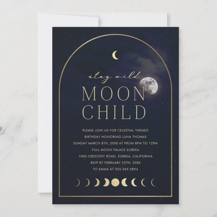 Stay Wild Moon Child Birthday Invitation | Zazzle