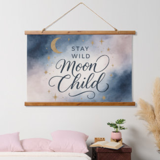 Stay Wild Moon Child Celestial Spiritual Hippie Hanging Tapestry