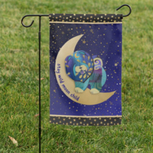 STAY WILD MOON CHILD Chow Dog garden flag