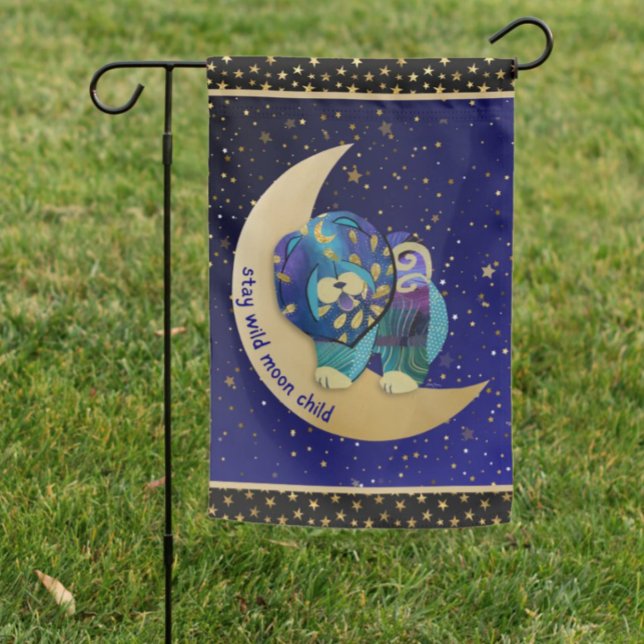 STAY WILD MOON CHILD Chow Dog garden flag (Creator Uploaded)