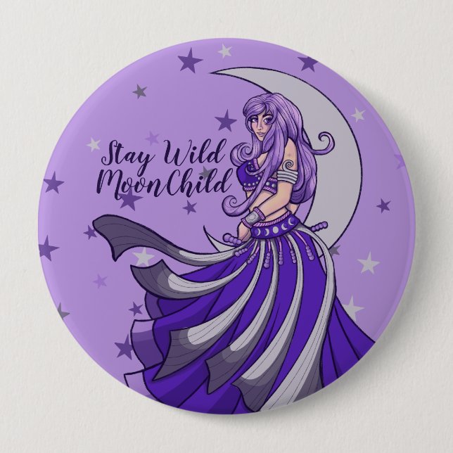Stay Wild Moon Child Classic  Button (Front)