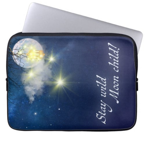 Stay wild moon child graphic laptop sleeve