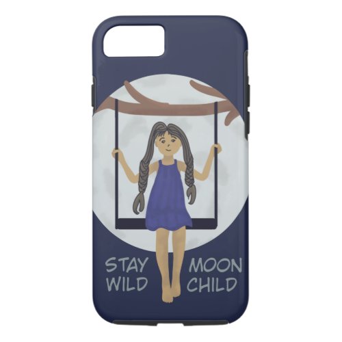 Stay wild moon child iPhone  iPad case