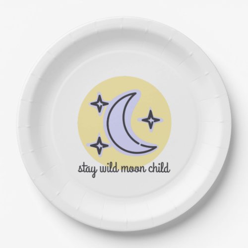 Stay wild moon child paper plates