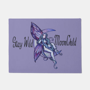 Stay Wild MoonChild Moon Child Fairy Purple Doormat