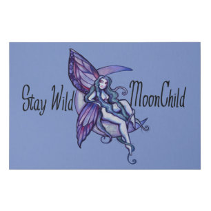 Stay Wild MoonChild Moon Child Fairy Purple Faux Canvas Print