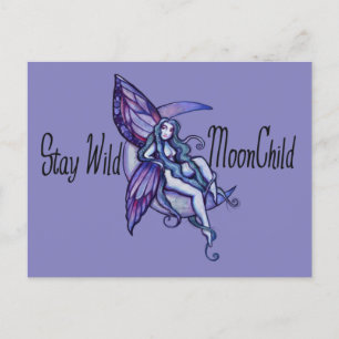Stay Wild MoonChild Moon Child Fairy Purple Postcard