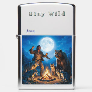Stay Wild - Personalized (w/ Name or Initial) Zippo Lighter