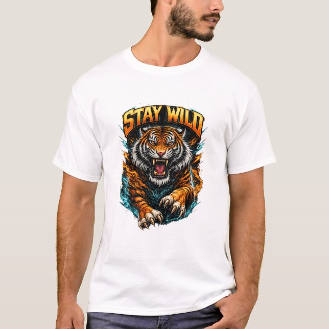 Stay Wild – Roaring Tiger Energy Tee (Front)