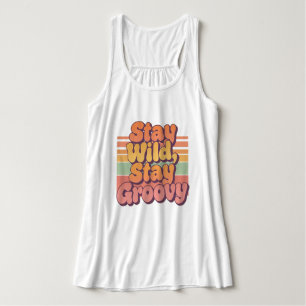 Stay Wild Stay Groovy Retro 70s Sunset Tank Top