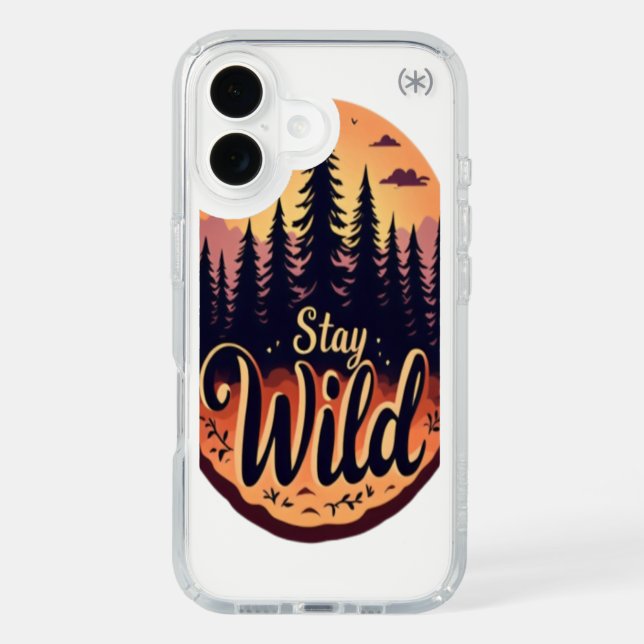 Stay Wild: Sunset Forest Illustration Speck iPhone Case (Front)