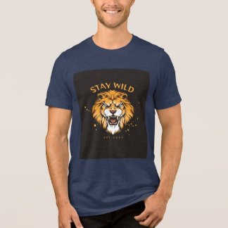 Stay Wild T-Shirt Lion Face Tri-Blend Shirt