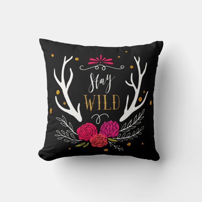 Stay Wild Throw Pillow (Front)