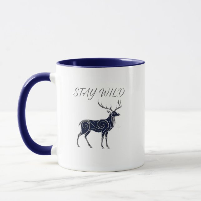 Stay Wild Tribal Deer Night Design Mug (Left)