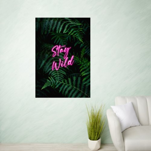 Stay Wild Tropical Neon Sign Wall Decal