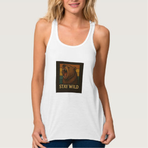 Stay Wild Vintage Animal Graphic for Nature Lover Tank Top