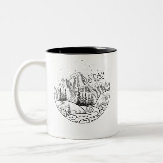 Stay-wild-wildlife-camping T-Shirt Classic Round S Two-Tone Coffee Mug