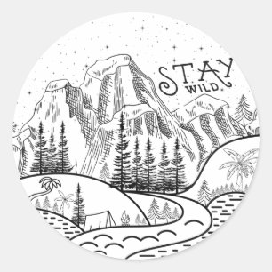 Stay-wild-wildlife-camping T-Shirt Classic Round Sticker