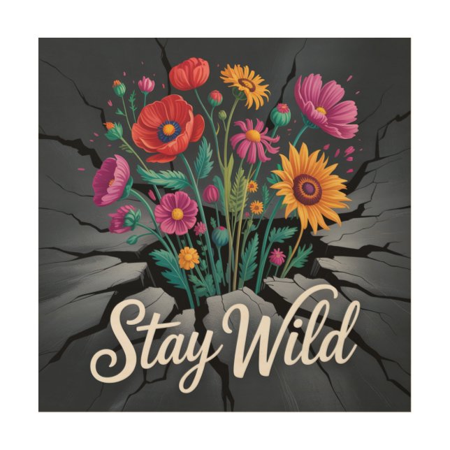 Stay Wild Wood Wall Art (Front)
