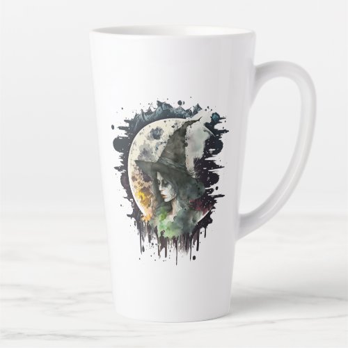 Stay Witchy  Witch and Full Moon Halloween Latte Mug