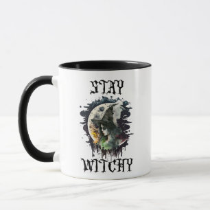 Stay Witchy Witch and Full Moon Halloween Mug