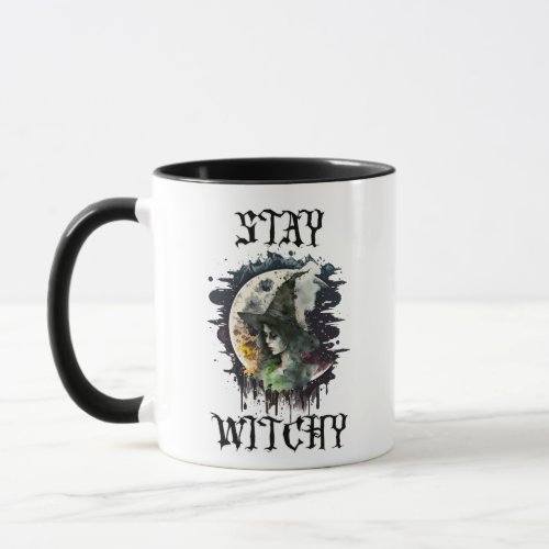 Stay Witchy  Witch and Full Moon Halloween Mug
