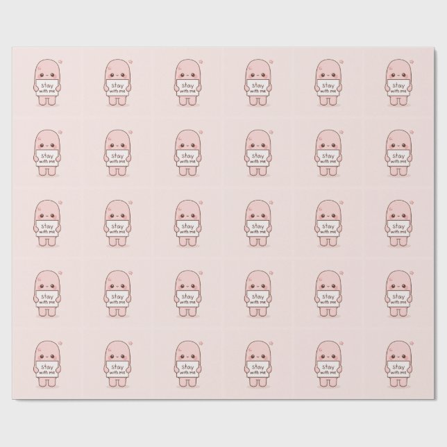 Stay With Me Aesthetic Quote Design Romantic  Wrapping Paper (Flat)