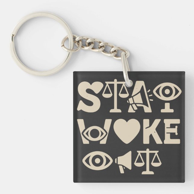 Stay Woke Awareness Apparel Keychain (Front)