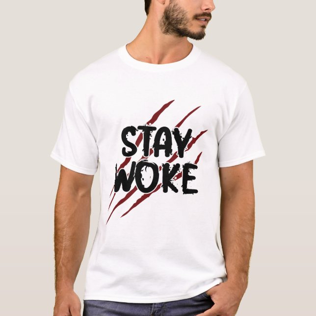 Stay Woke Freddy Scary Nursery Rhyme Graphic T-Shirt (Front)