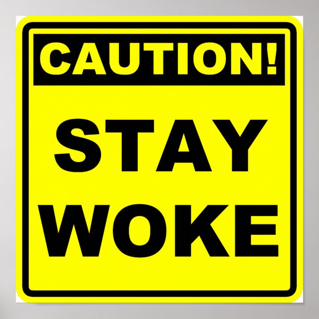 Stay Woke Meme Poster Sign Placard (Front)