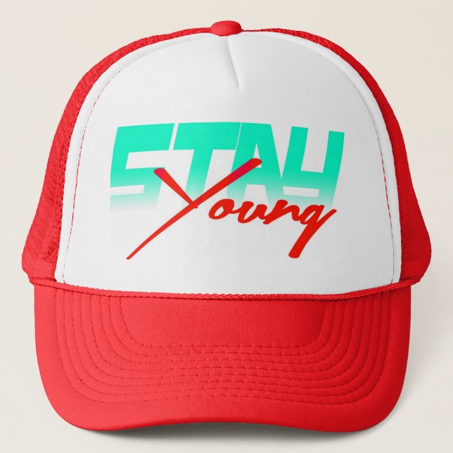 Stay Young (red) Trucker Hat (Front)