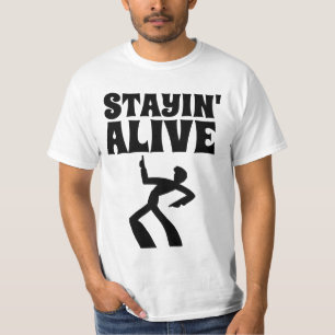 STAYIN' ALIVE 1970s DISCO BIRTHDAY T-SHIRTS