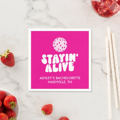 Staying Alive Bachelorette Disco  Napkins