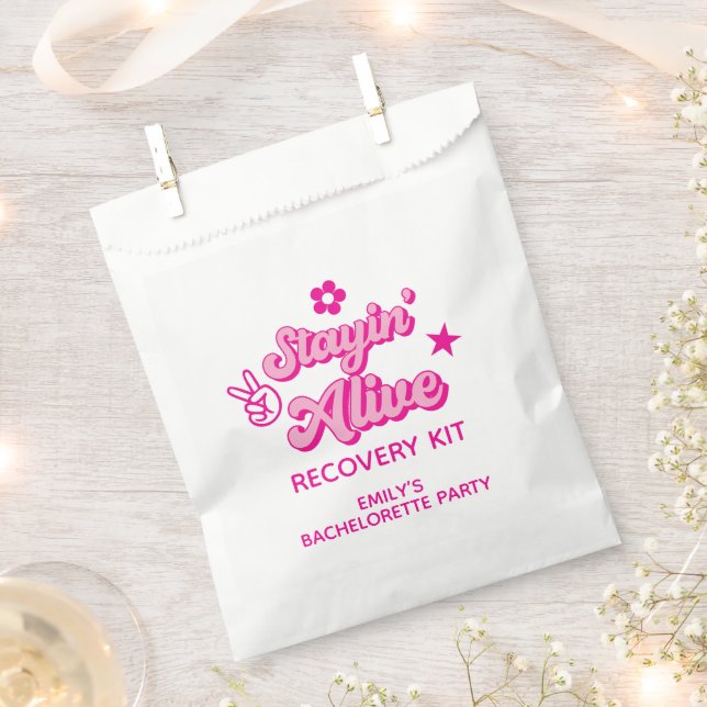 Staying Alive Bachelorette Recovery Kit Favor Bag (Clipped)