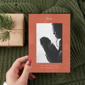Staying at Home Minimal Family Christmas Photo Holiday Card