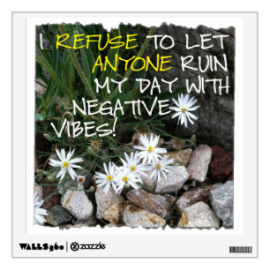 Staying Positive Text With White Daisies Wall Decal