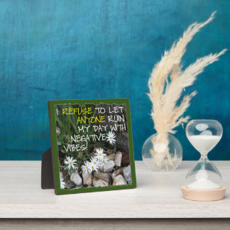 Staying Positive Typography Text White Daisies Plaque
