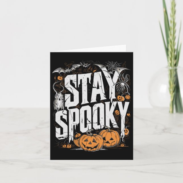 Staying Spooky Quote Halloween Drink Coffee Funny  Card (Front)
