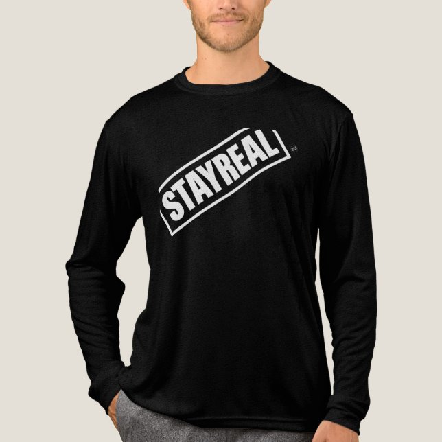 STAYREAL – Bold Minimalist Streetwear Statement Te Tri-Blend Shirt (Front)